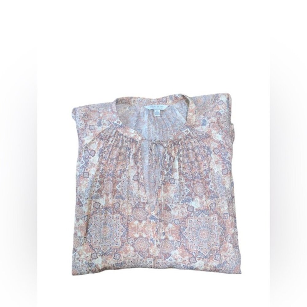 Lucky Brand Printed Peasant Top Small - Picture 2 of 10